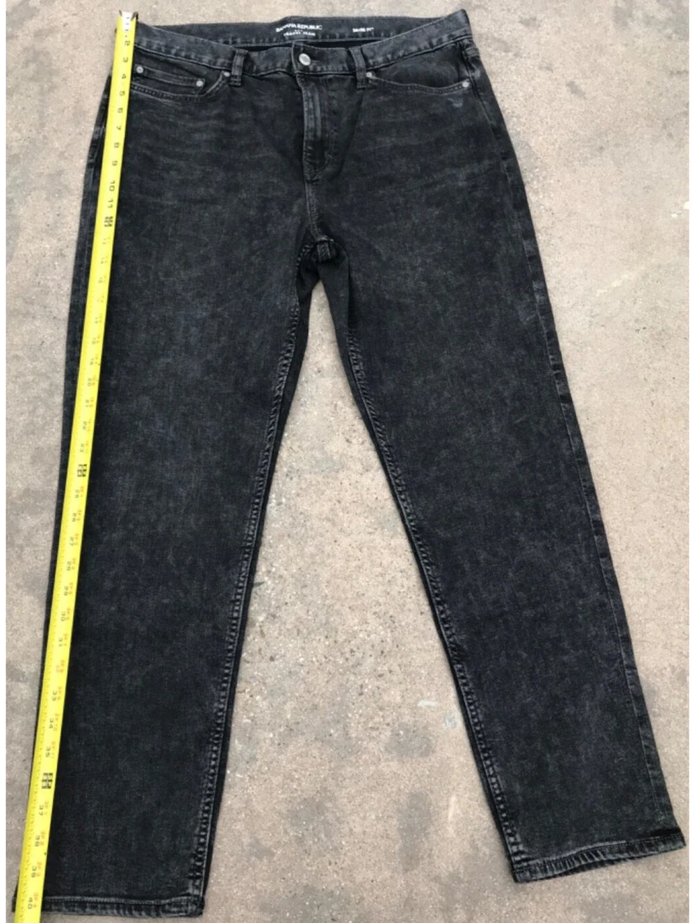 Banana Republic Jeans Mens 36x30 Black Wash Travel Skinny Fit Slim Tapered